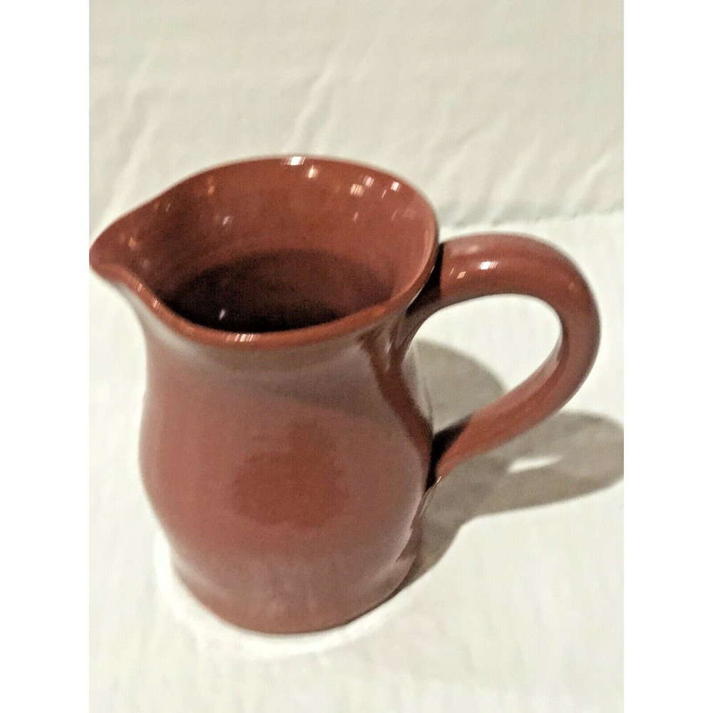 Jamestown VA Pottery Festival Parks Mini Handmade Clay Brown Glazed Jug Pitcher
